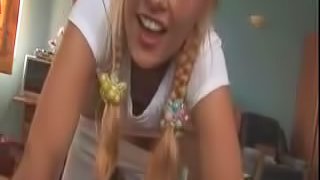 Beauty in pigtails loves sex from behind