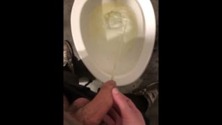 pissing in public directioning piss with his cock