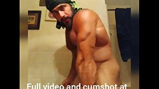 Hot Bodybuilder Flexing Nude Smoking and Stroking Big Dick