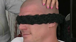 Bald hunk gets snared and doggystyled