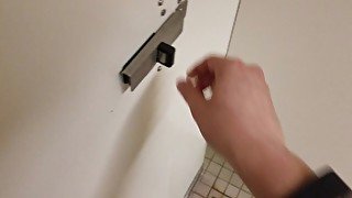 Young Stud Cums All Over Public Restroom