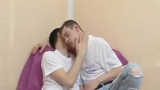 He is swallowing cum after some hardcore pounding-amazing gay sex