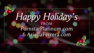Ariella Ferrera gives happy holidays POV blowjob