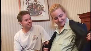 Chubby girl with big tits enjoys getting fucked doggystyle