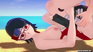 Sarada Hard Fucks on the beach after the mission