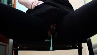 Naughty blonde camgirl plays with her cunt in a public place