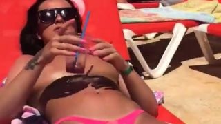 Shameless amateur fisted on a public beach