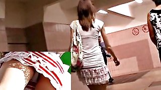 The lengthy legged teenie up petticoat on video