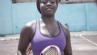 Big-Breasted Ebony tennis player Amateur Sex