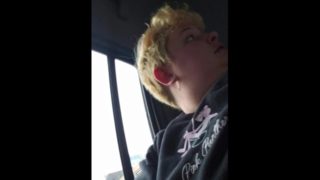 Bbw ftm cums in public parking lot as cars drive by 