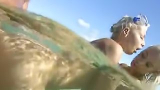 Underwater Sex at the Beach with Blondes Jennifer Love and Nesty