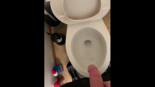 Pissing half erect