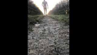 Long naked walk barefoot