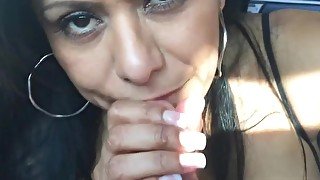 Horny Dick Sucking Mexican Milf Gabby Quinteros Blows Hard Cock In The Car!