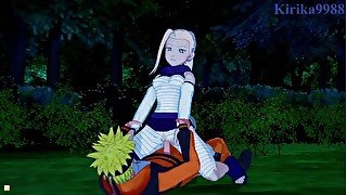 Ino Yamanaka and Naruto Uzumaki have deep sex in a park at night. - Naruto Hentai