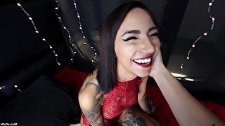 Funny latina brunette POV sex video