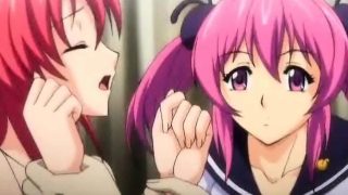 Sexy redhead anime babes having sex in group