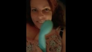 Big Blue Vibrator On My Pretty Pink Pussy