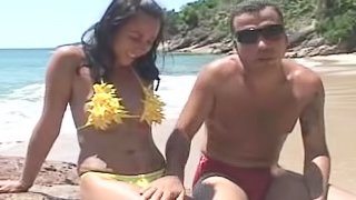 Aline and Anselmo on the beach