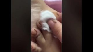 @tici_feet IG tici feet tici_feet taking off polish toenail