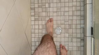 Hairy Legs Get Wet in Shower