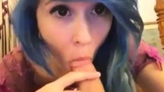 Emo chick sucks her friends dick