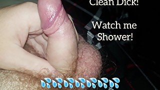 Cleaning my UNCUT DICK in the shower with close ups!