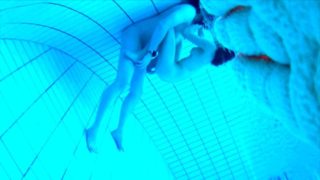 Exciting babe works her pussy on a hard dick in the pool