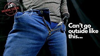 Big Dick Daddy Huge Cock Bulge in Tight Jeans Solo Male Masturbation