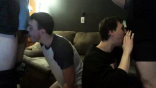 Lustful gay friends show off their amazing blowjob skills