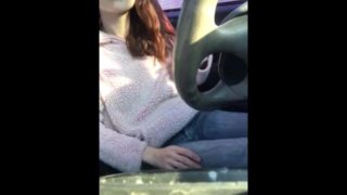 teen Gets Horny And Pulls Car Over For A Creamy Orgasm