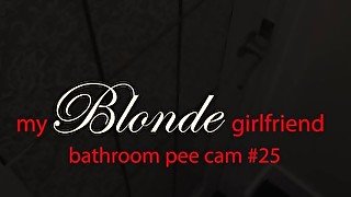 Tight shorts & pigtails! My blonde gf finger fucks pussy & pees on toilet