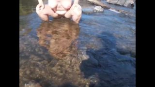 Risky Public Pissing in River