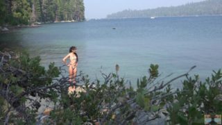 Candid Beach Voyeur (Clear Water Bikini Babe)