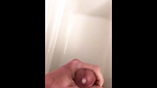 Fit teen with big dick plays around in the shower and cums all over