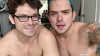 Dirty gay fucking in doggysytle between two handsome best friends