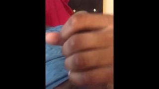 Stroking dick while tinder date prep to fuck