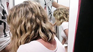 Our First Sex Video In A Fitting Room (Risky Blowjob)