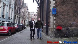 Dutch hooker gobbles cock