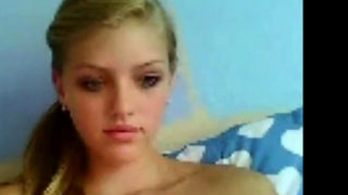 Little blonde cutie show flashes on cam