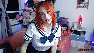 Foxy school girl without bra and panties