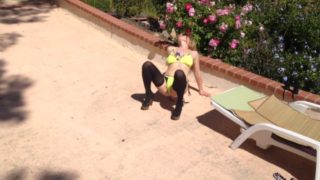 Amateur stripper practicing moves outdoors - Erin Electra 
