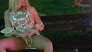 Masturbation in front of  tourists  in public central city, pee on street