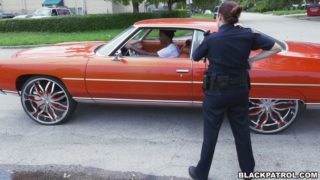 Two horny female officers Eagerly share black thug's boner outdoors