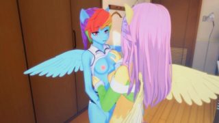 (3D Hentai)(My Little Pony) Rainbow Dash and Fluttershy lesbian
