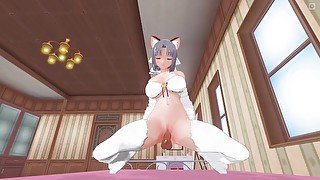 3D HENTAI POV Yumi rides cock to get her pussy creampied