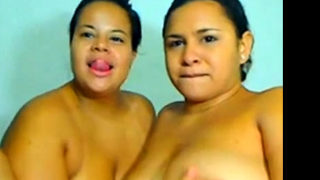 Latin BBW  Lesbian kiss each other and play with big boobs