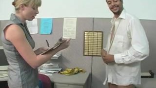 Bossy blonde office bitch dominates and humiliates workers at work