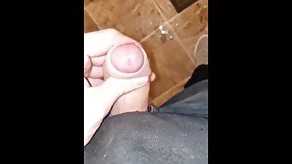 Hard cock begins to soak laundry room!