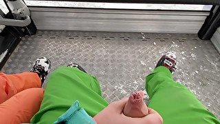 Great Risky Fun On A Cable Car - ski lift - Public Blowjob (people watched ) - Tonny and Mia